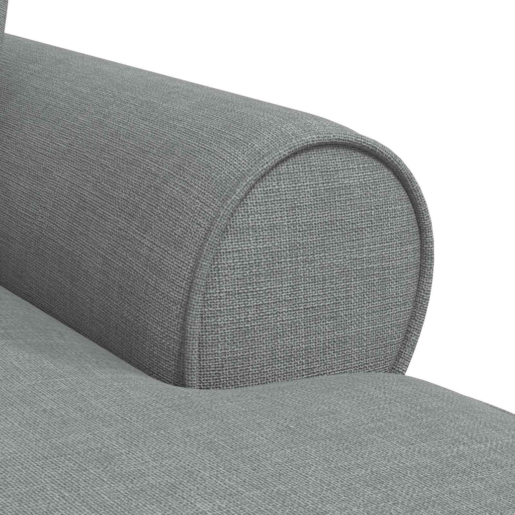 Chaise Lounge con Falda con cojín 3 pcs Gris Claro tela