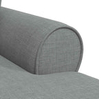 Chaise Lounge con Falda con cojín 3 pcs Gris Claro tela