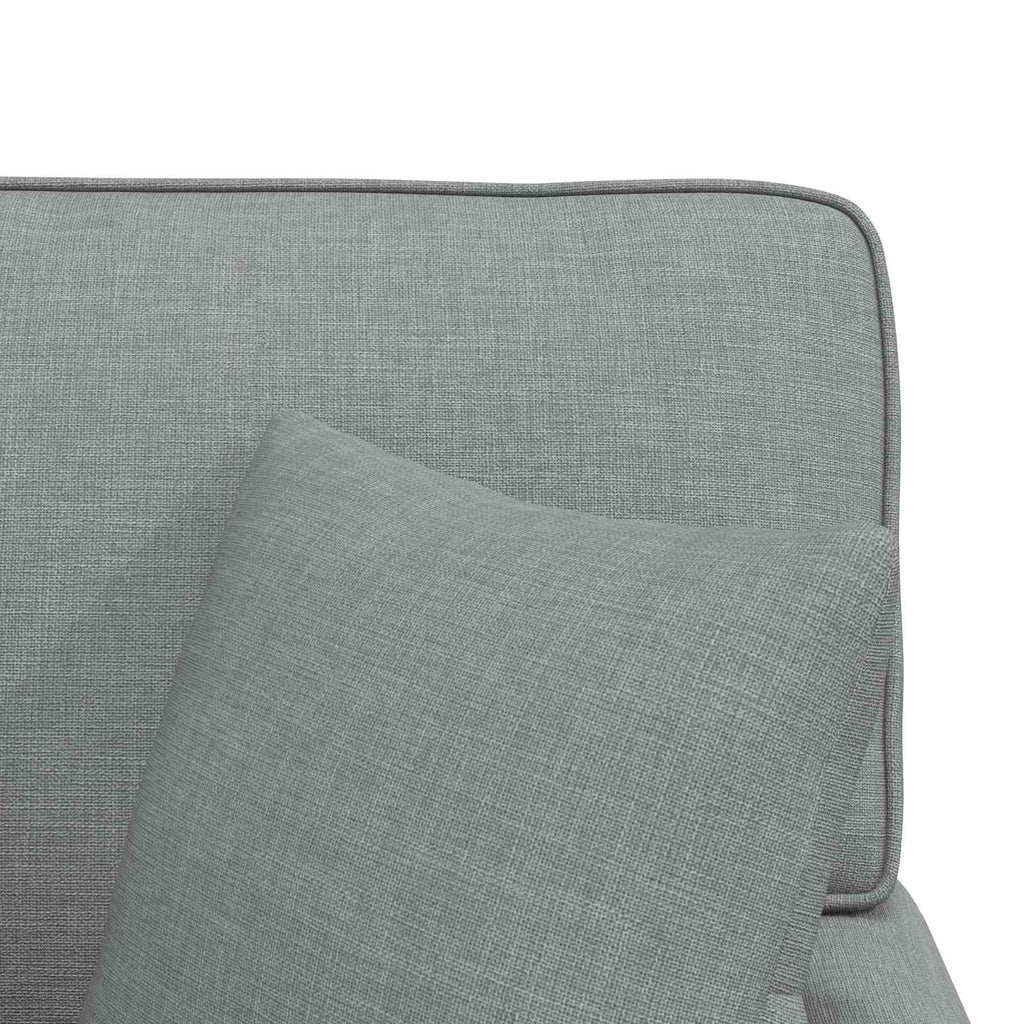 Chaise Lounge con Falda con cojín 3 pcs Gris Claro tela