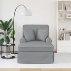 Chaise Lounge con Falda con cojín 3 pcs Gris Claro tela