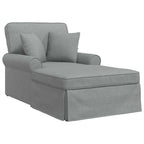 Chaise Lounge con Falda con cojín 3 pcs Gris Claro tela