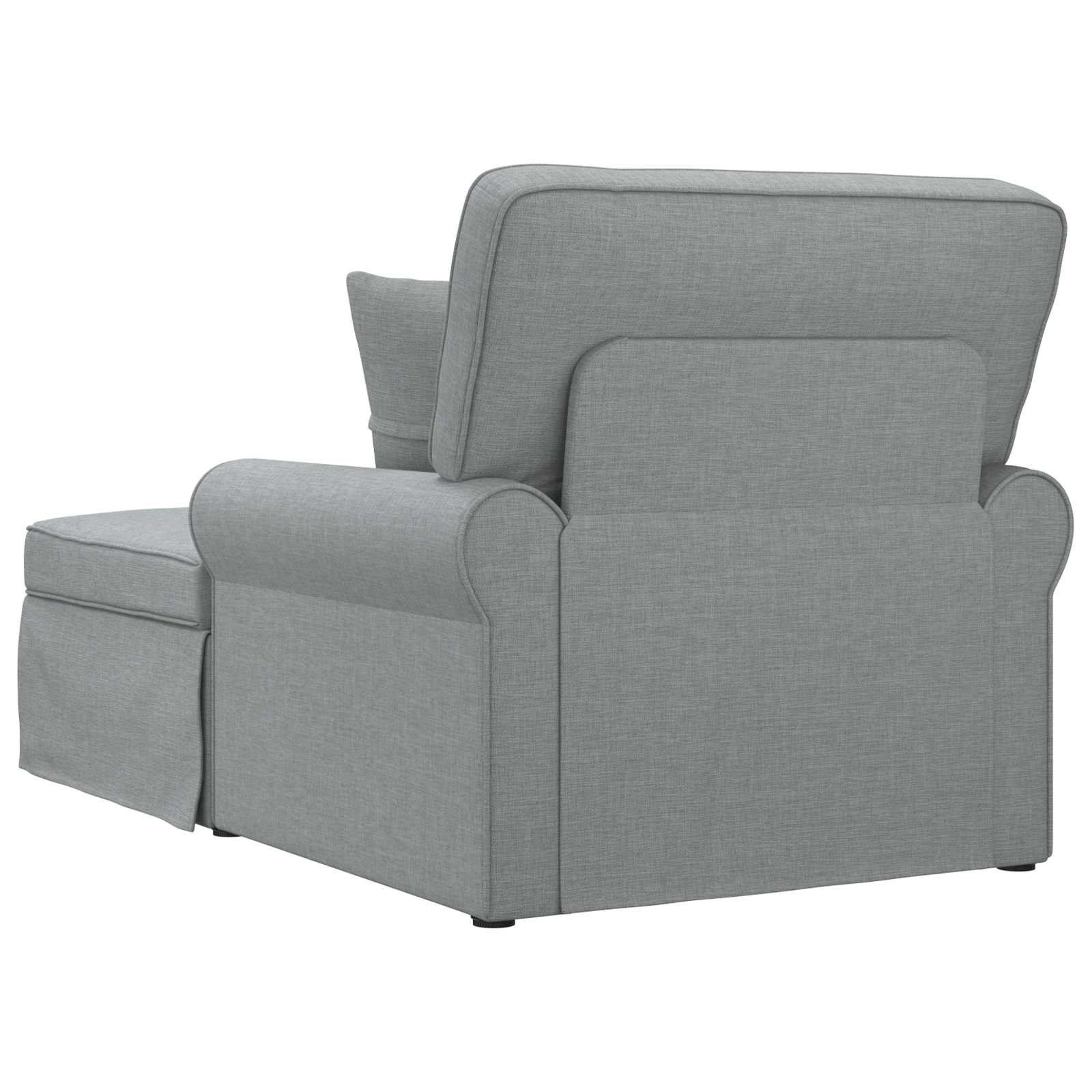Chaise Lounge con Falda con cojín 3 pcs Gris Claro tela