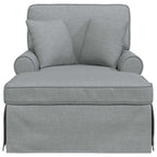 Chaise Lounge con Falda con cojín 3 pcs Gris Claro tela