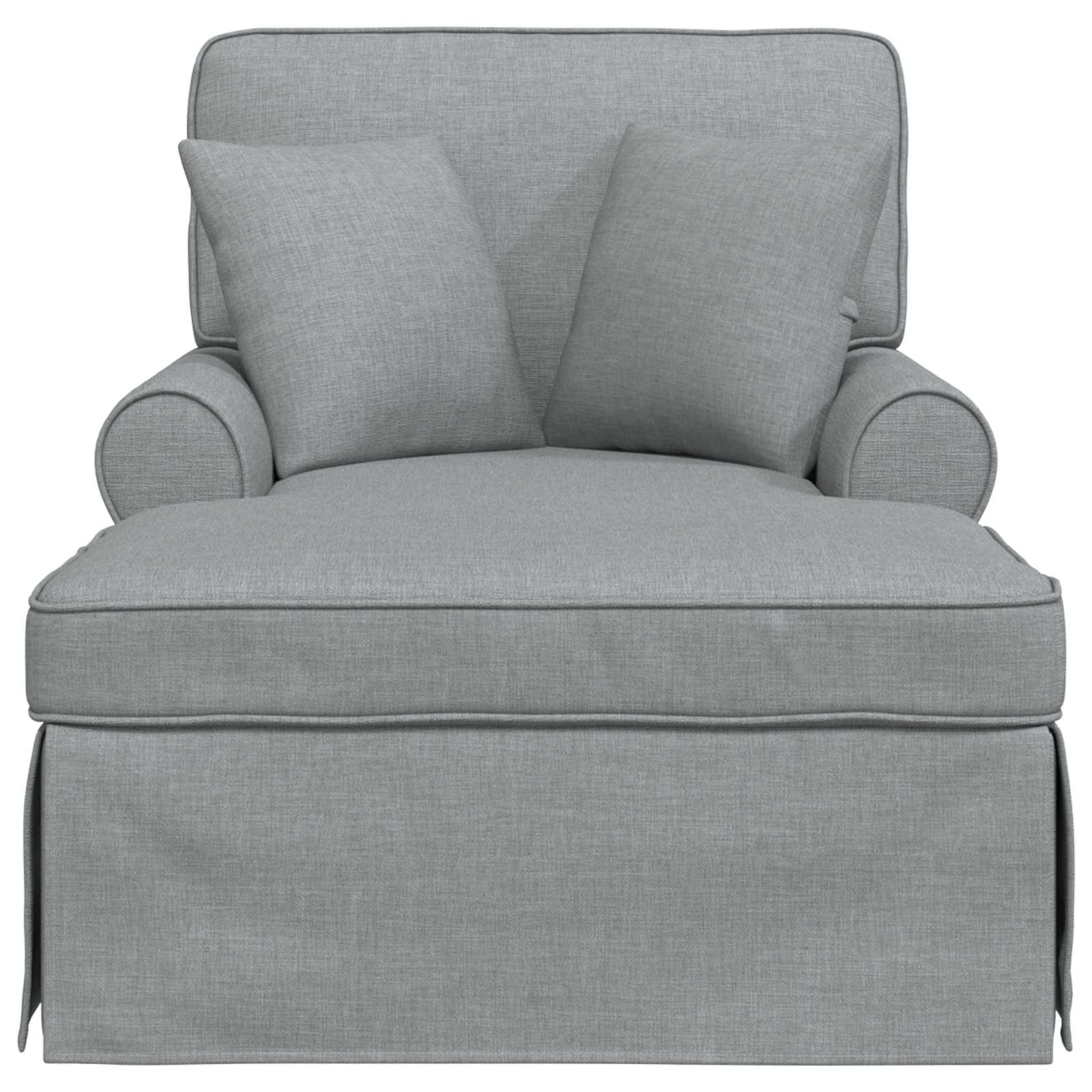 Chaise Lounge con Falda con cojín 3 pcs Gris Claro tela