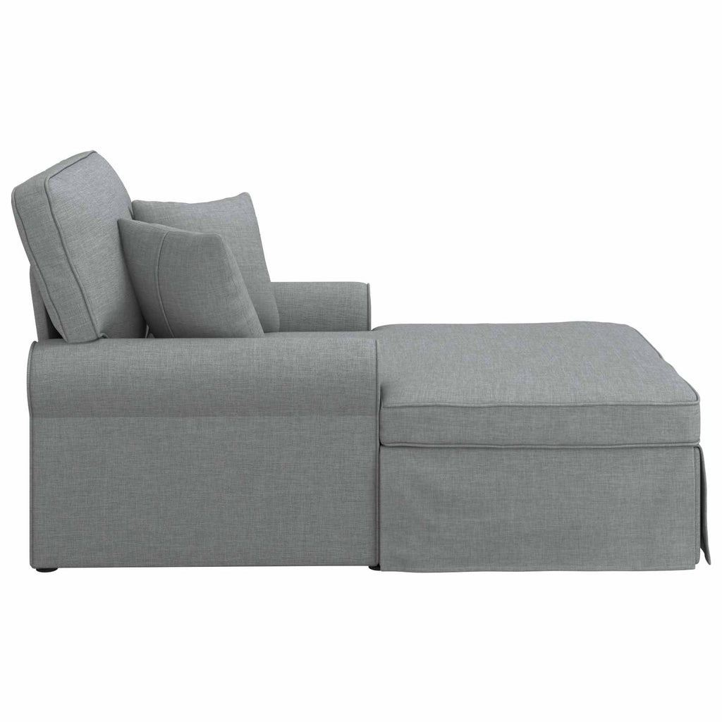 Chaise Lounge con Falda con cojín 3 pcs Gris Claro tela