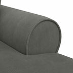 Chaise Lounge con Falda 3 pcs Gris oscuro Tela de Pana