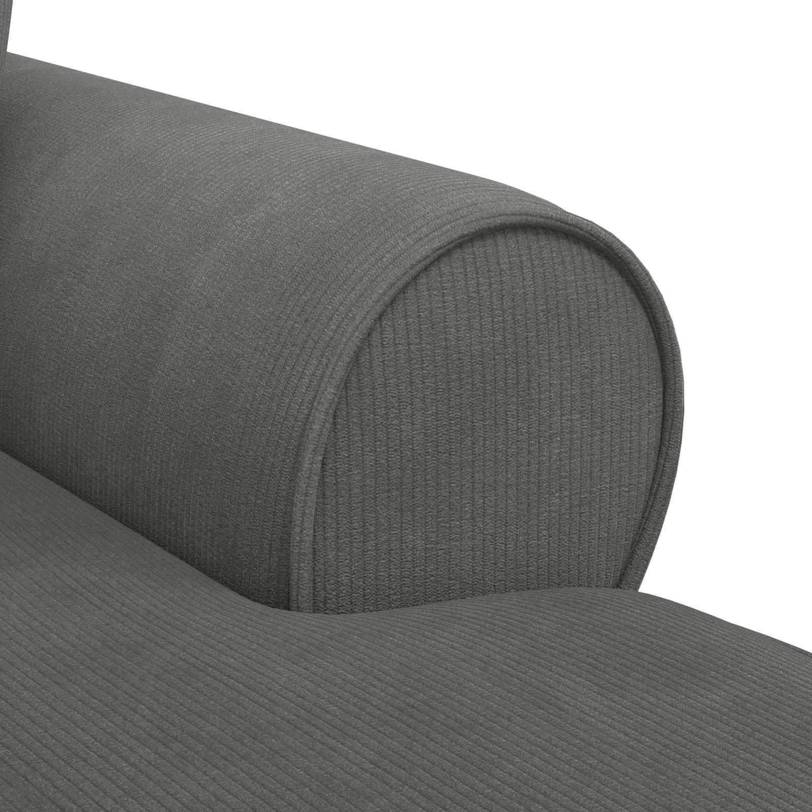 Chaise Lounge con Falda 3 pcs Gris oscuro Tela de Pana