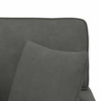 Chaise Lounge con Falda 3 pcs Gris oscuro Tela de Pana
