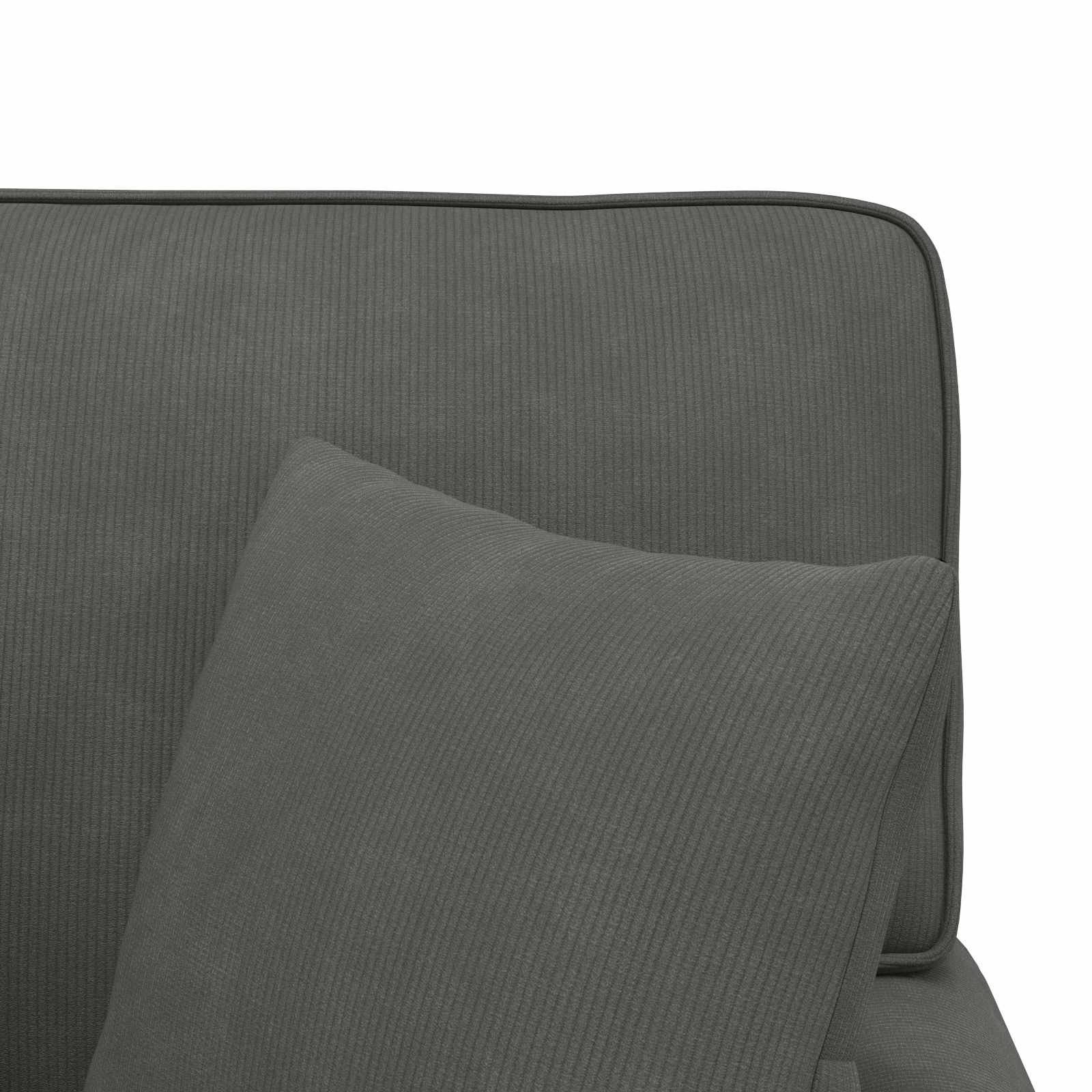 Chaise Lounge con Falda 3 pcs Gris oscuro Tela de Pana