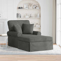 Chaise Lounge con Falda 3 pcs Gris oscuro Tela de Pana