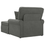 Chaise Lounge con Falda 3 pcs Gris oscuro Tela de Pana
