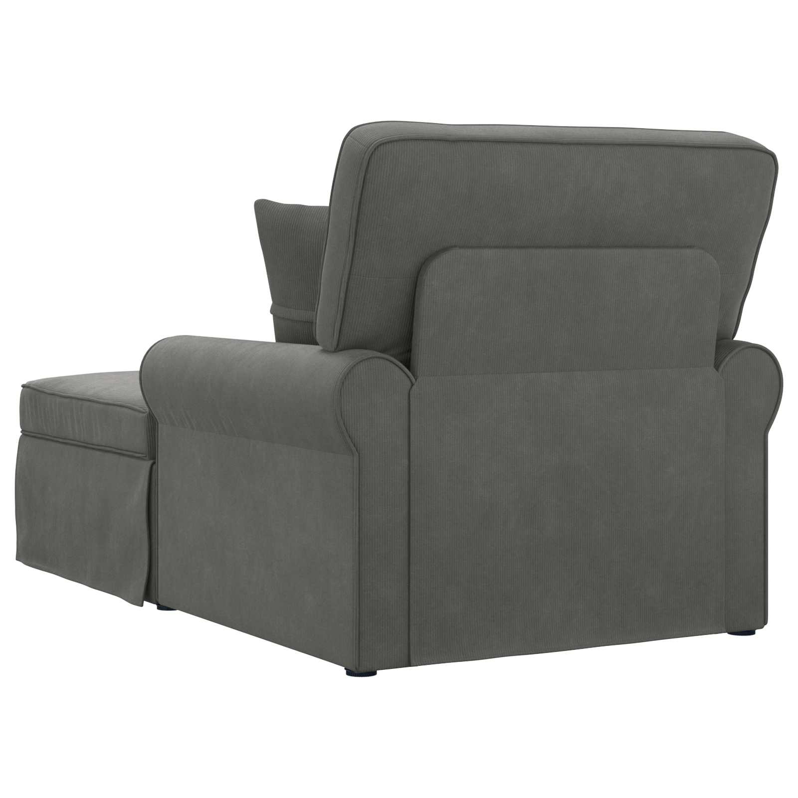 Chaise Lounge con Falda 3 pcs Gris oscuro Tela de Pana