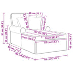 Chaise Lounge con Falda 3 pcs Gris oscuro Tela de Pana