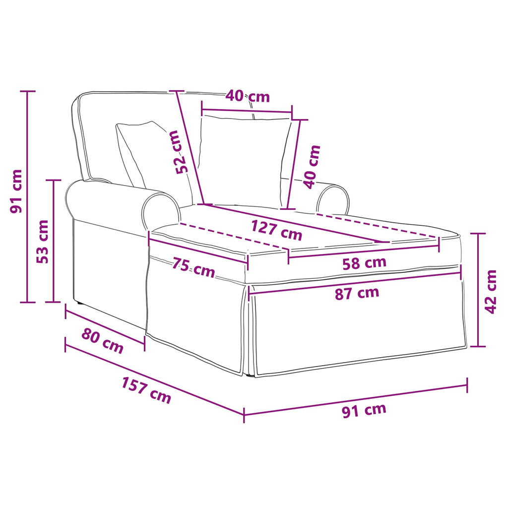 Chaise Lounge con Falda con cojín Arena 157 x 91 x 91 cm ARES