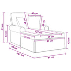 Chaise Lounge con Falda con cojín Arena 157 x 91 x 91 cm ARES
