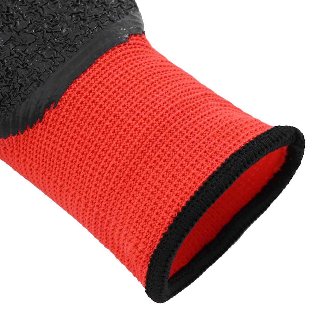 Guantes de Trabajo 12 pcs Rojo y Negro 10 / xl