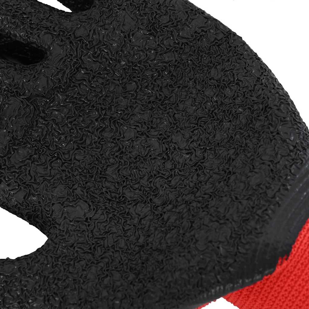 Guantes de Trabajo 12 pcs Rojo y Negro 10 / xl