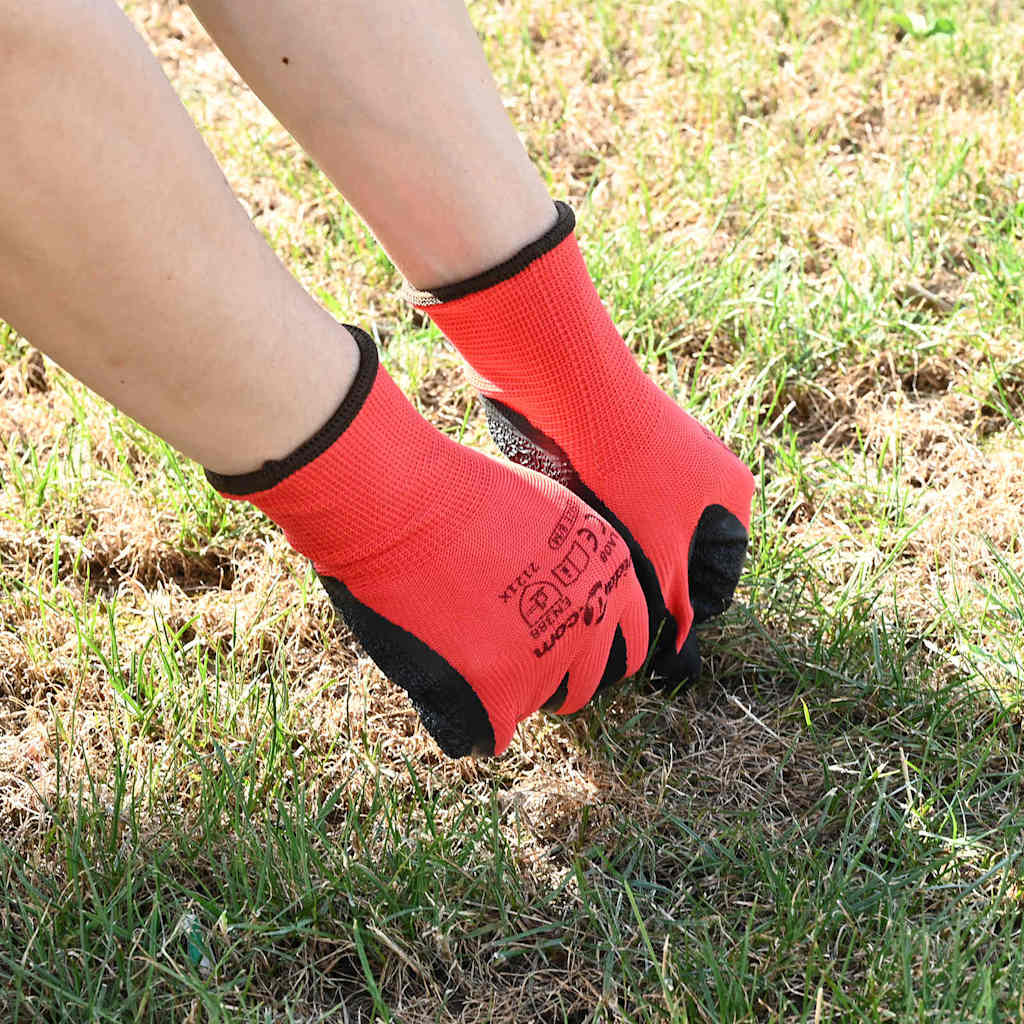 Guantes de Trabajo 12 pcs Rojo y Negro 10 / xl