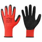 Guantes de Trabajo 12 pcs Rojo y Negro 10 / xl