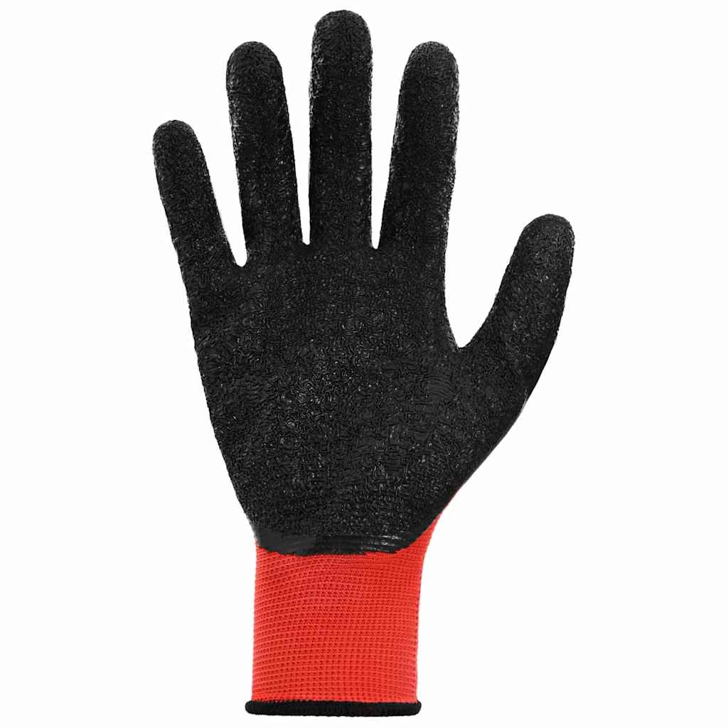 Guantes de Trabajo 12 pcs Rojo y Negro 10 / xl