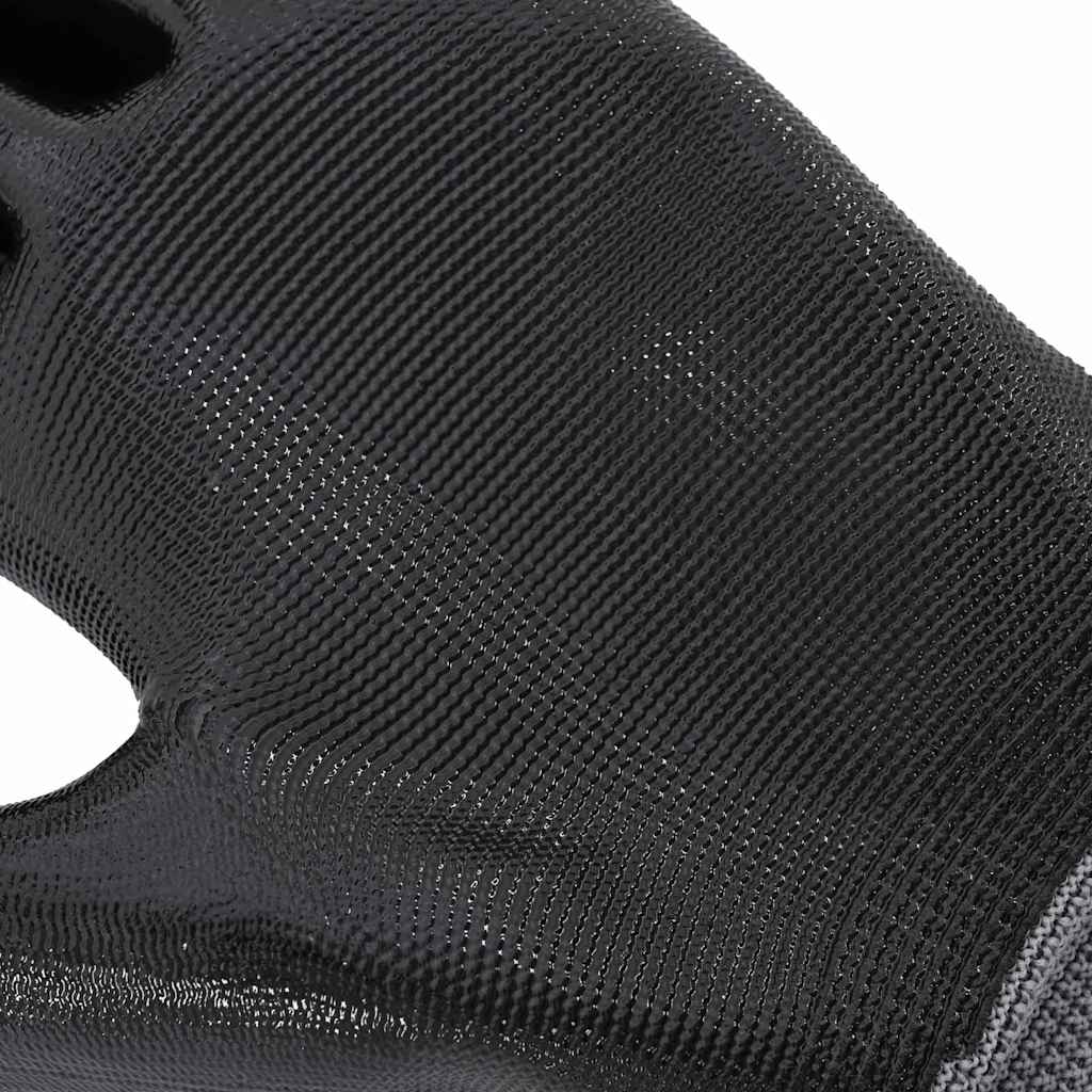 Guantes de Trabajo 12 pcs Gris y Negro 10 / xl Poliéster