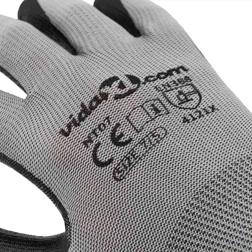 Guantes de Trabajo 12 pcs Gris y Negro 10 / xl Poliéster