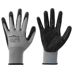 Guantes de Trabajo 12 pcs Gris y Negro 10 / xl Poliéster