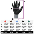 Guantes de Trabajo 12 pcs Gris y Negro 10 / xl Poliéster