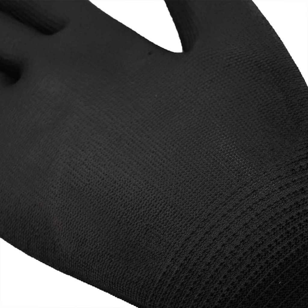 Guantes de Trabajo 12 pcs Negro 10 / xl Poliéster