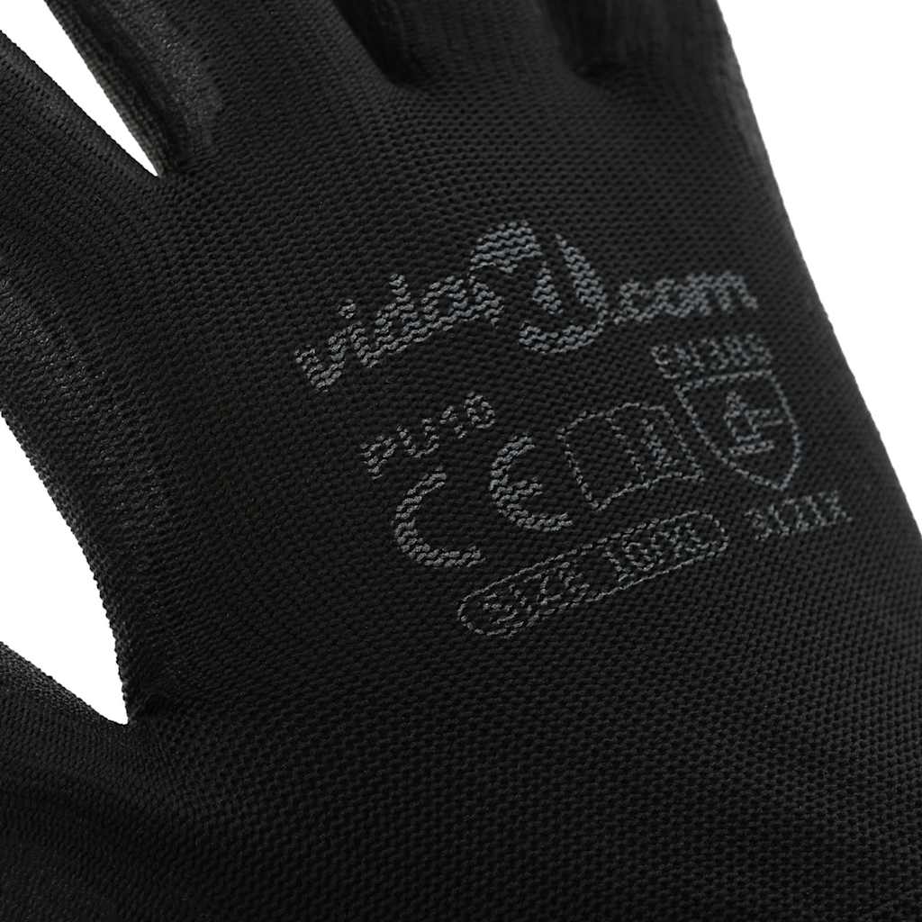 Guantes de Trabajo 12 pcs Negro 10 / xl Poliéster