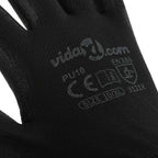 Guantes de Trabajo 12 pcs Negro 10 / xl Poliéster