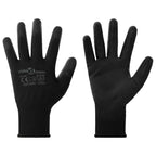 Guantes de Trabajo 12 pcs Negro 10 / xl Poliéster