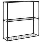 Soporte para plantas de 3 niveles Negro 100 x 32 x 102 cm Acero