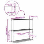 Soporte para plantas de 3 niveles Negro 100 x 32 x 102 cm Acero