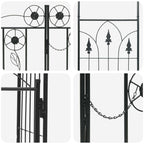 Arco de jardín con cerradura Negro 102 x 50 x 218 cm