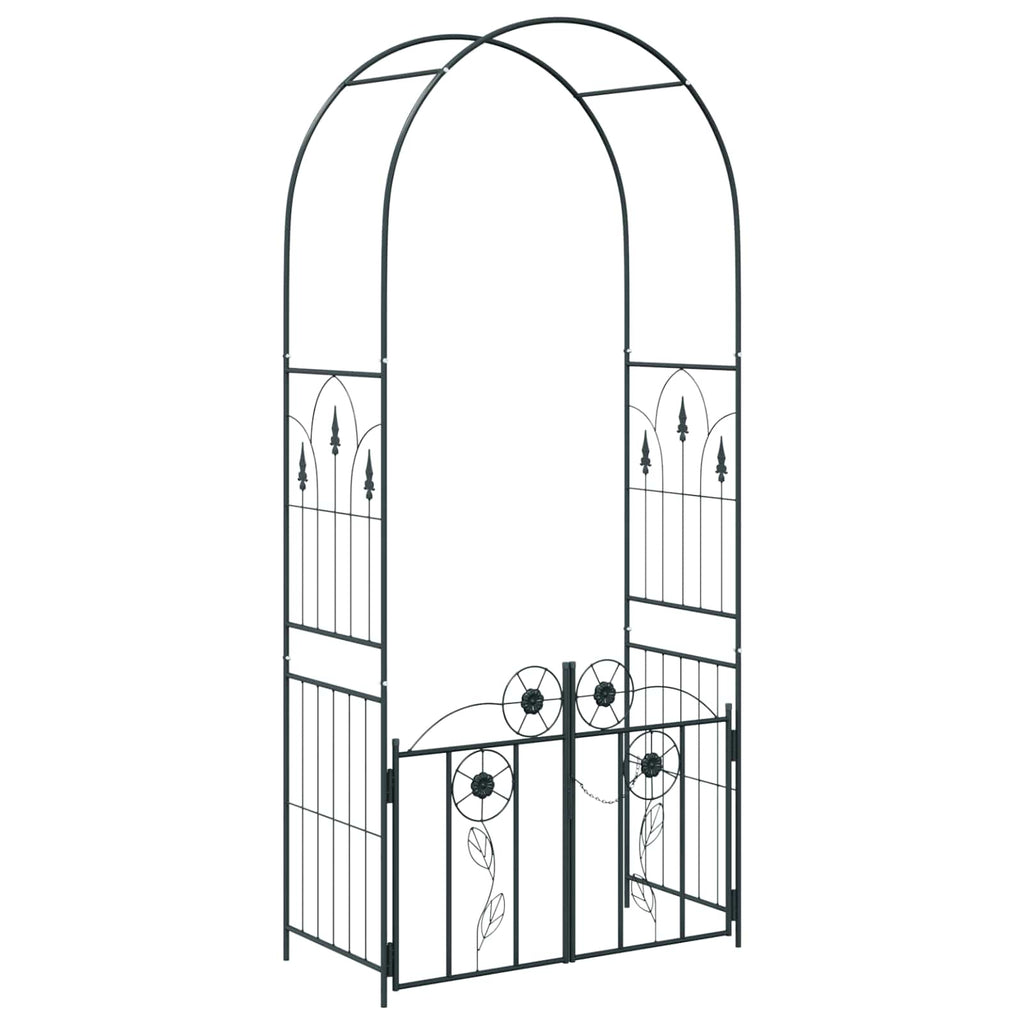 Arco de jardín con cerradura Negro 102 x 50 x 218 cm