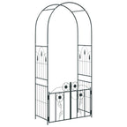 Arco de jardín con cerradura Negro 102 x 50 x 218 cm