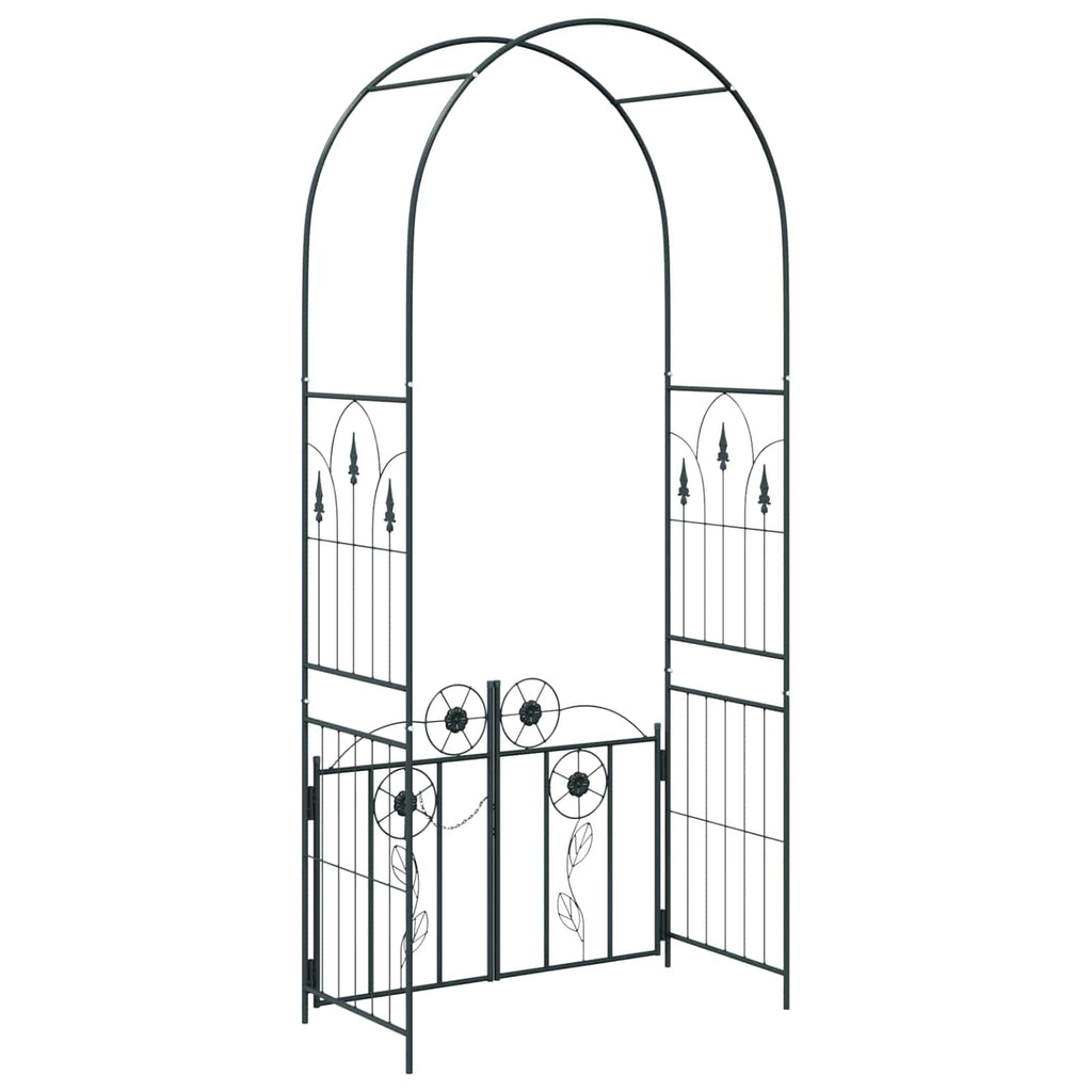 Arco de jardín con cerradura Negro 102 x 50 x 218 cm