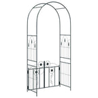 Arco de jardín con cerradura Negro 102 x 50 x 218 cm