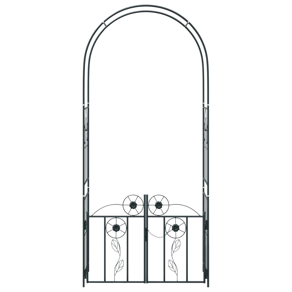 Arco de jardín con cerradura Negro 102 x 50 x 218 cm