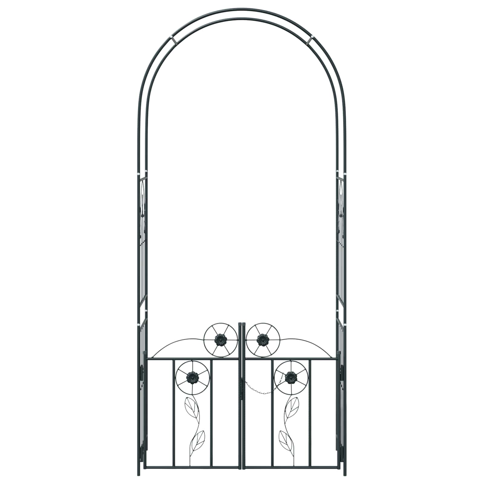 Arco de jardín con cerradura Negro 102 x 50 x 218 cm