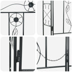 Arco de jardín Liso Negro 115 x 37 x 226 cm
