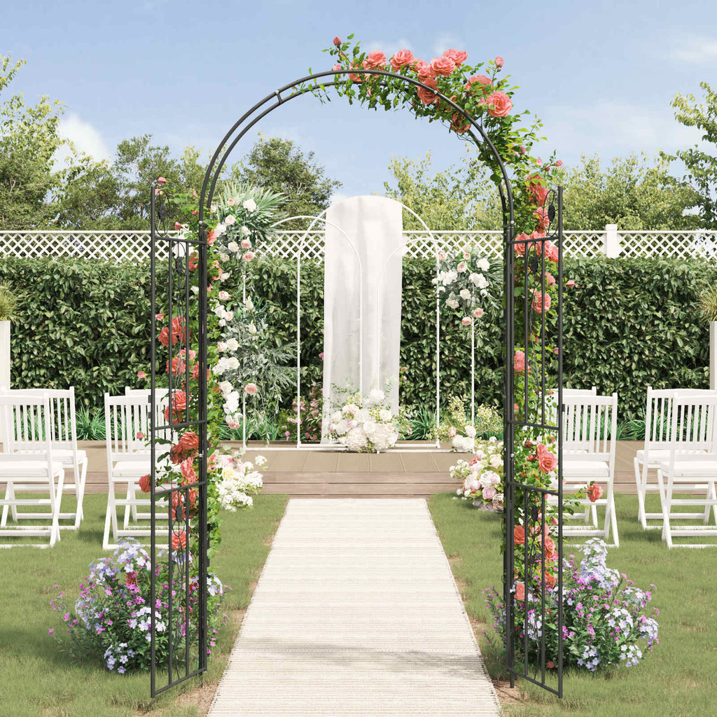 Arco de jardín Liso Negro 115 x 37 x 226 cm