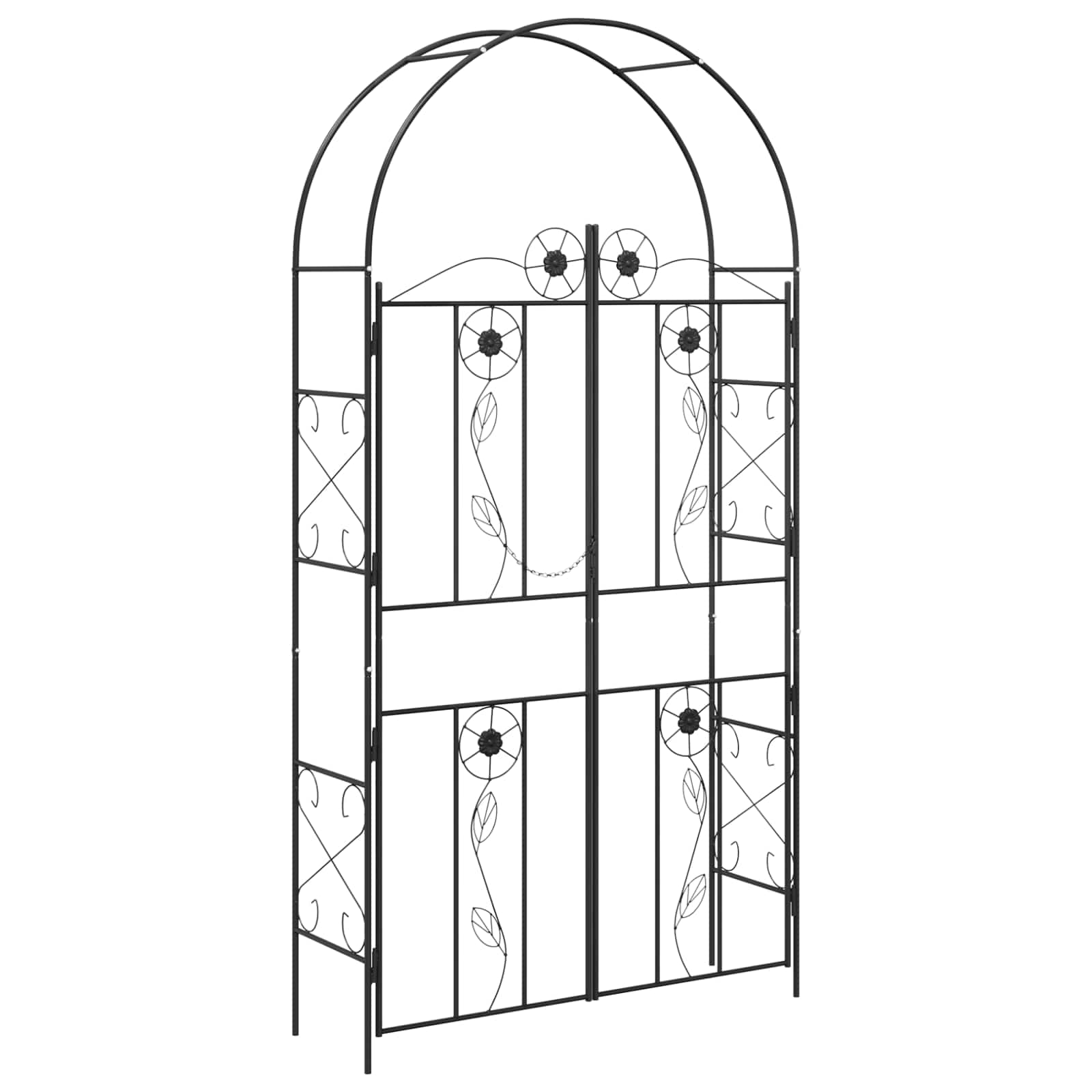 Arco de jardín Liso Negro 115 x 37 x 226 cm