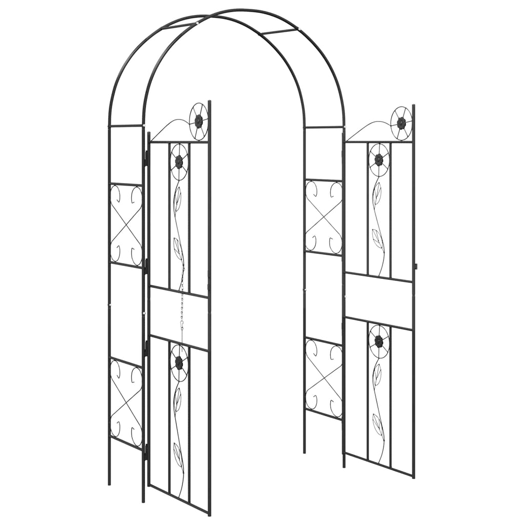 Arco de jardín Liso Negro 115 x 37 x 226 cm