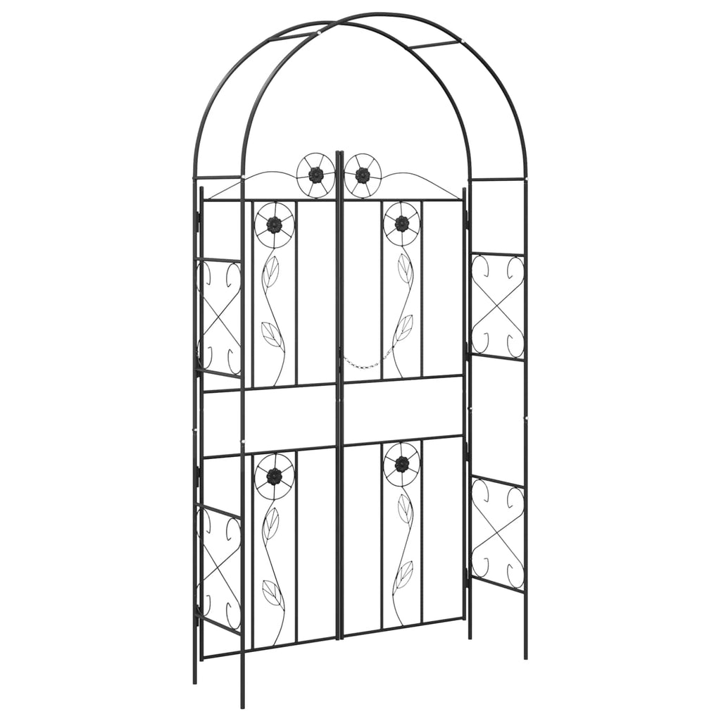 Arco de jardín Liso Negro 115 x 37 x 226 cm