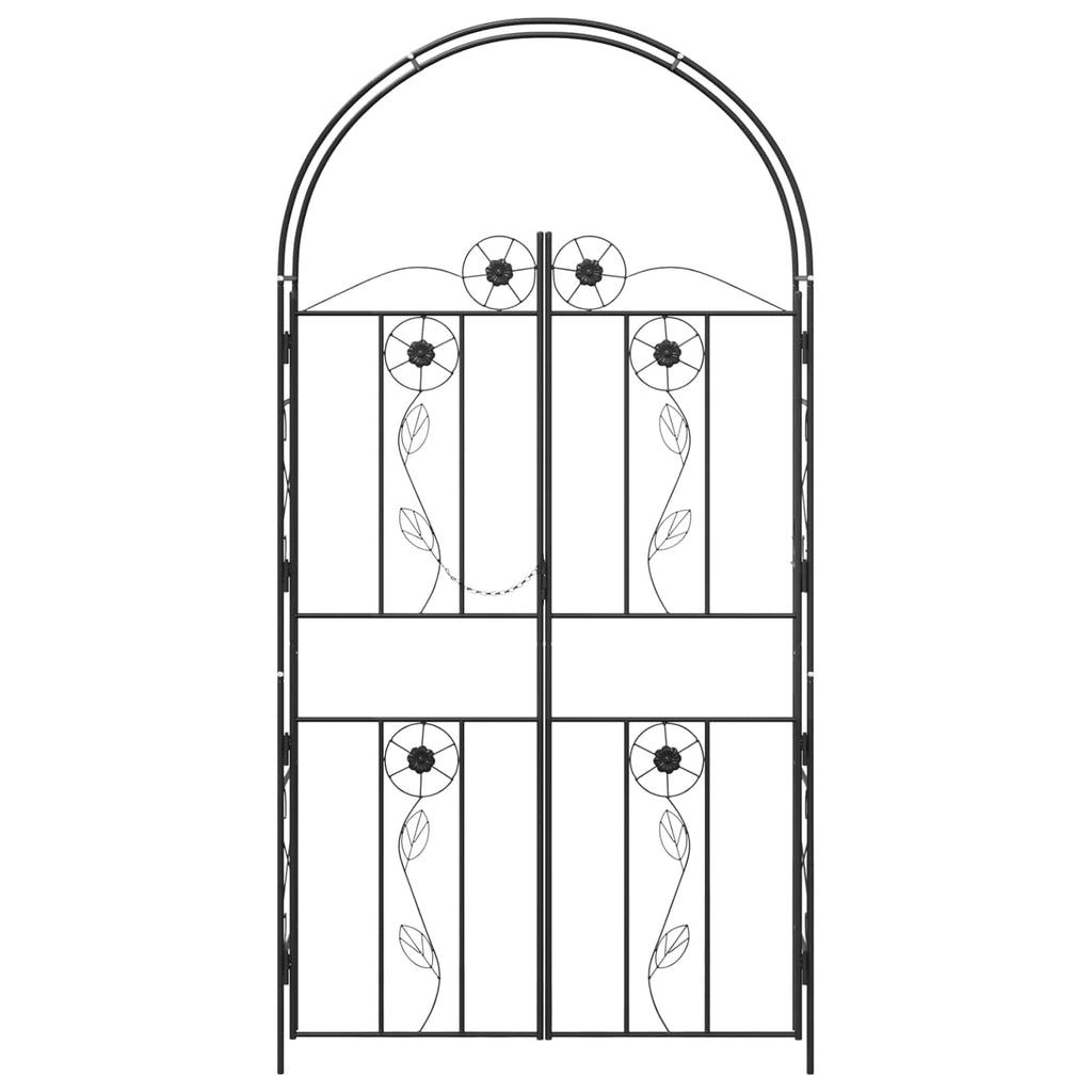 Arco de jardín Liso Negro 115 x 37 x 226 cm
