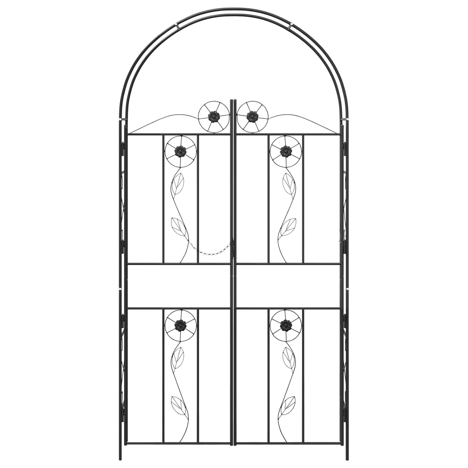 Arco de jardín Liso Negro 115 x 37 x 226 cm