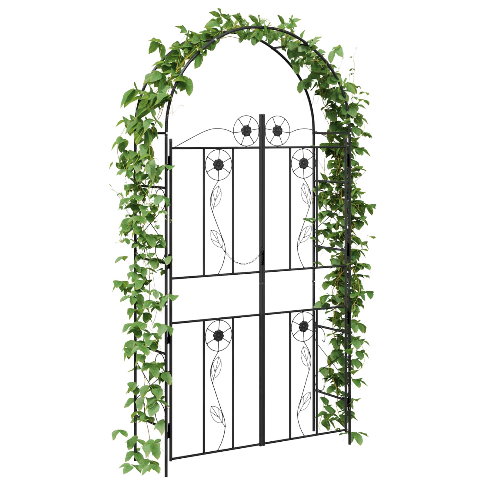 Arco de jardín Liso Negro 115 x 37 x 226 cm