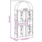 Arco de jardín Liso Negro 115 x 37 x 226 cm